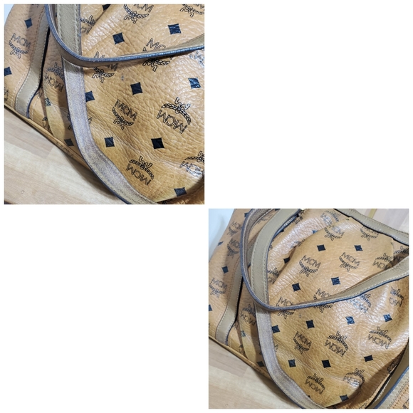 MCM Cognac Visetos Leather Satchel Bag - Picture 7 of 10